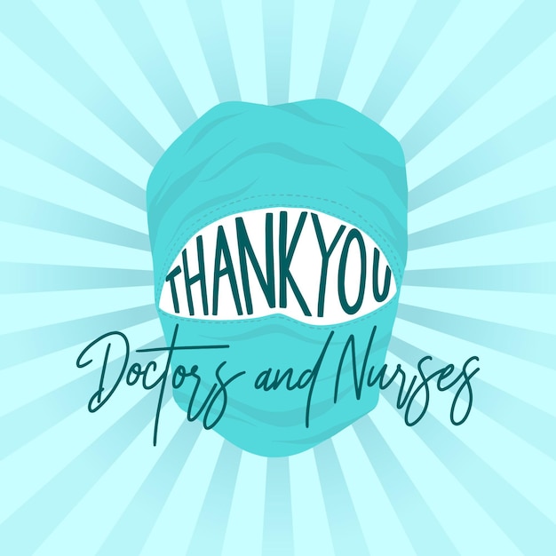 Download Thank you doctors mask concept | Free Vector