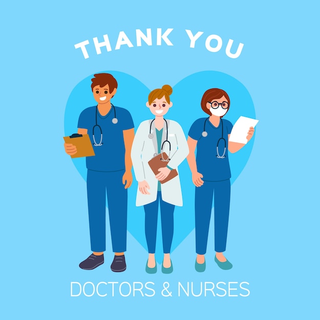 Free Vector | Thank you doctors and nurses