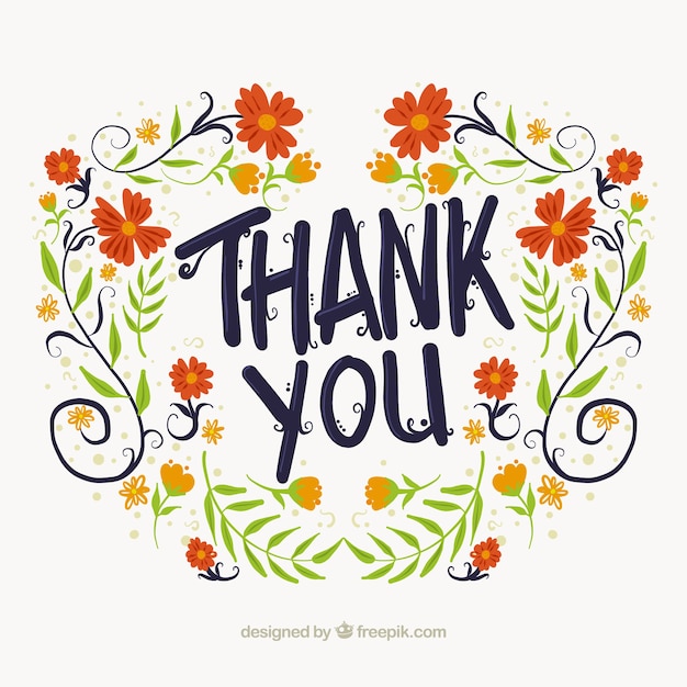 Thank you floral background Vector | Free Download