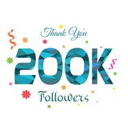 Premium Vector Thank You Followers 200k Design Template