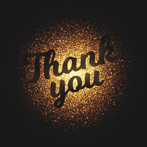 Premium Vector | Thank you golden shimmer particles