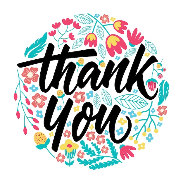 Premium Vector | Thank you greeting card lettering