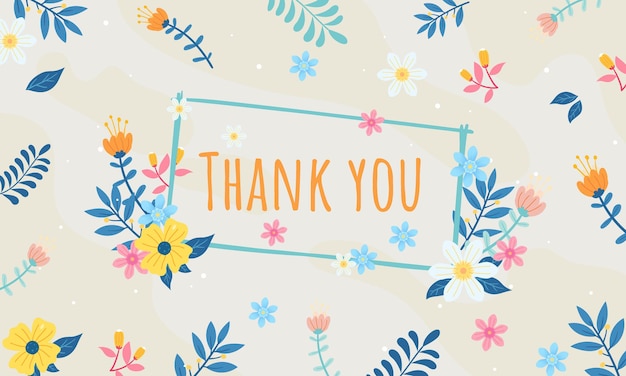 Premium Vector | Thank you greeting card or postcard floral background