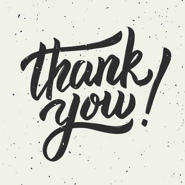 Premium Vector Thank You Hand Drawn Lettering Phrase On White Background Illustration 7704