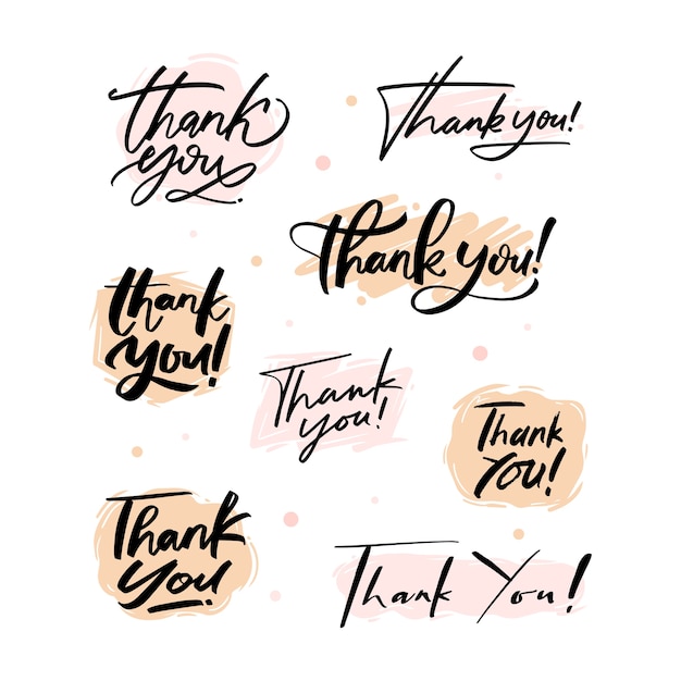 Premium Vector Thank You Handwriting Set