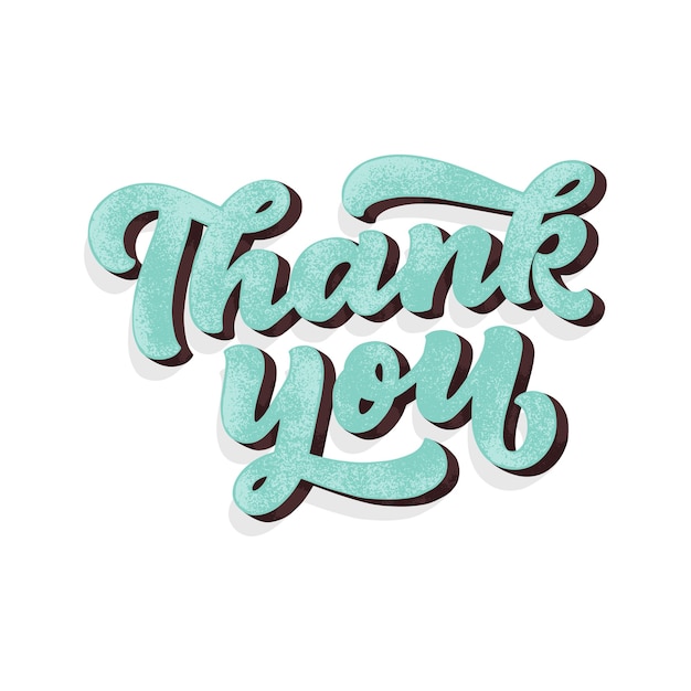 Premium Vector Thank You Handwritten Inscription Hand Drawn Lettering