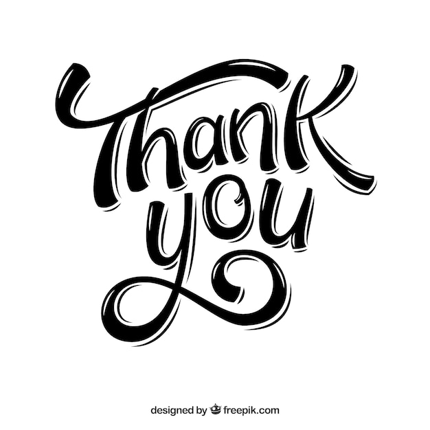 Free Vector | Thank you lettering background in black color