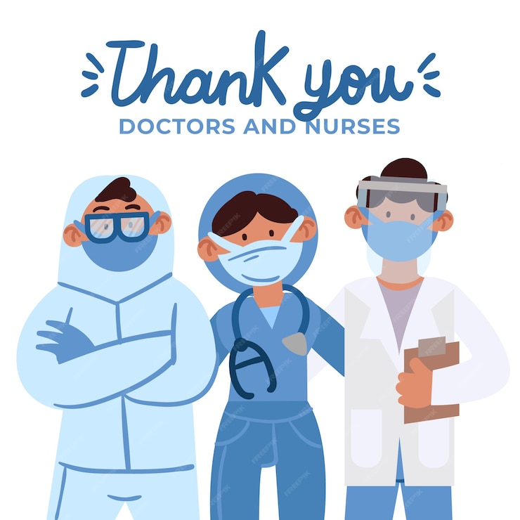 Free Vector | Thank you medical stuff for your protection