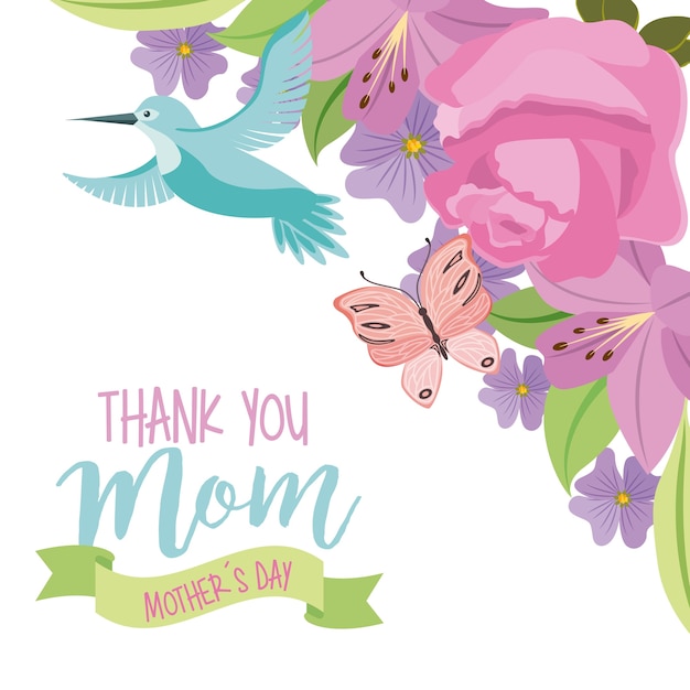 Premium Vector Thank You Mom Card