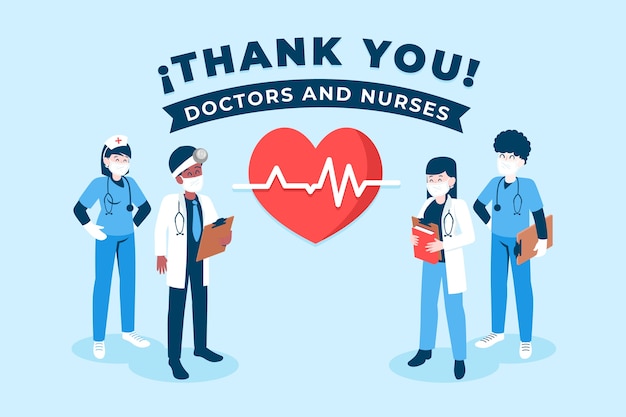 Free Vector | Thank you nurses and doctors