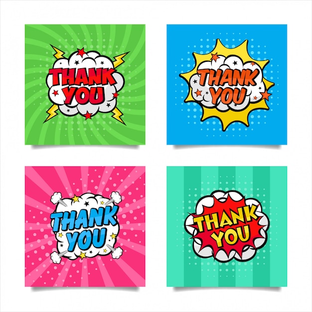 Premium Vector | Thank you pop art style collection
