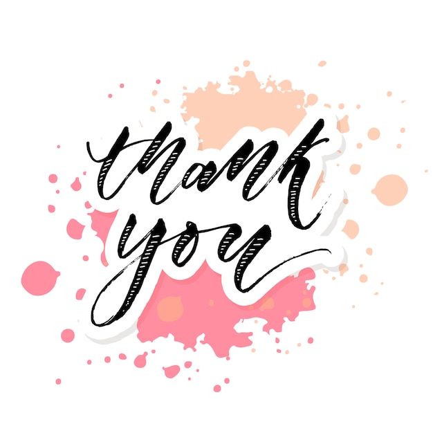 Thank you watercolor lettering | Premium Vector