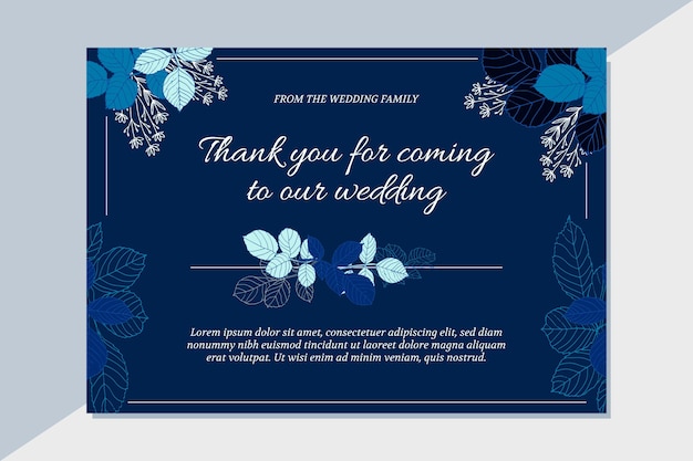 Free Vector Thank You Wedding Card