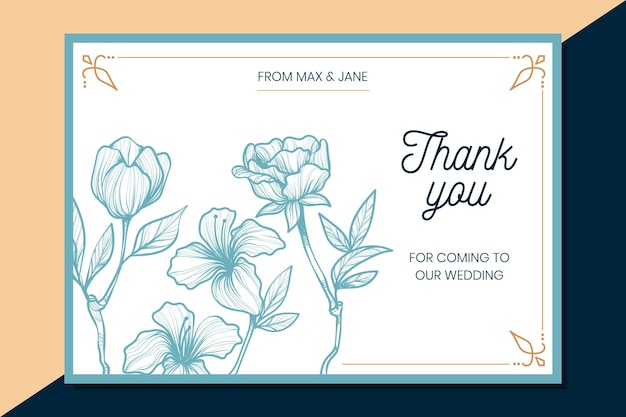 Download Free Vector | Thank you wedding card