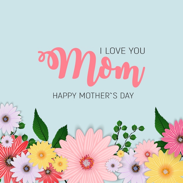 Premium Vector Thanks For Everything Mom Happy Mother S Day Cute With Flowers Illustration