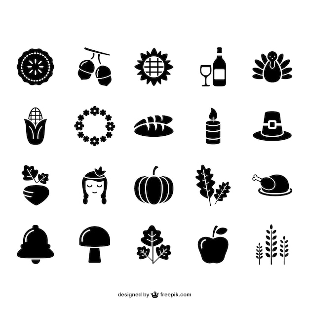 Download Thanksgiving and autumn icon pack Vector | Free Download
