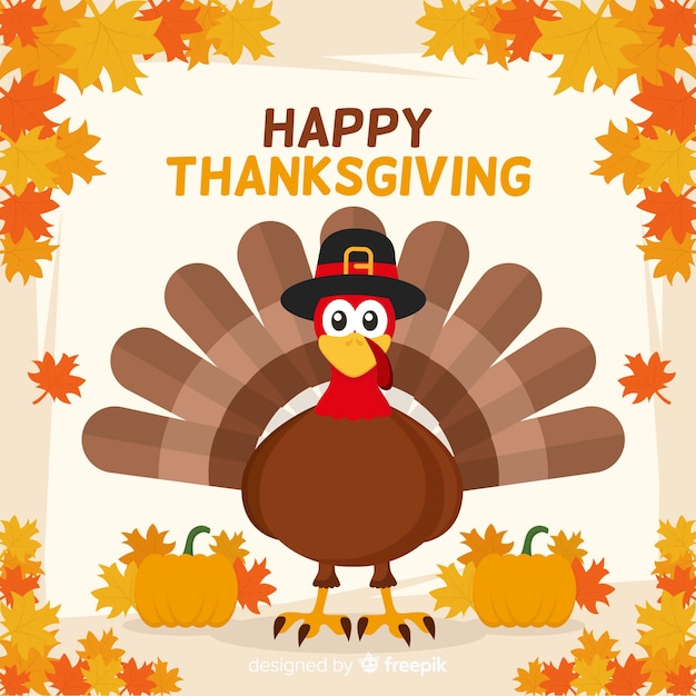 Thanksgiving background in flat design Vector | Free Download