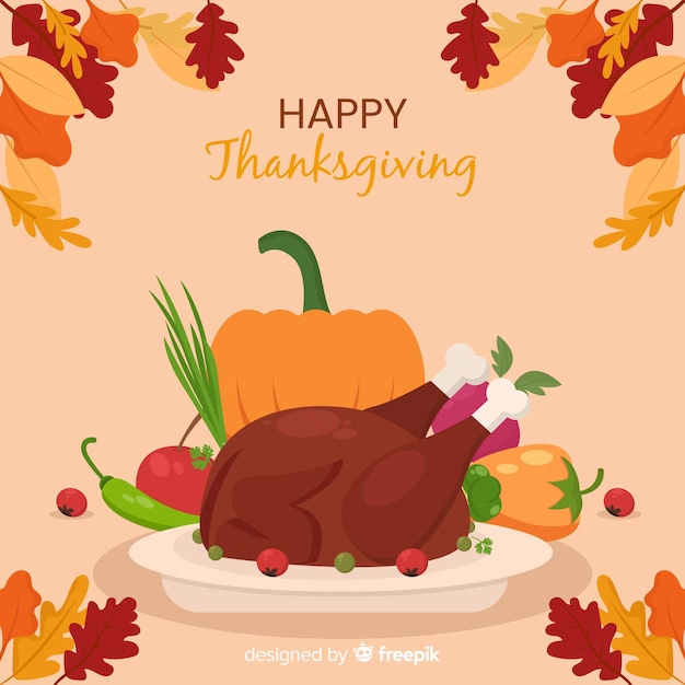 Free Vector | Thanksgiving background in flat design