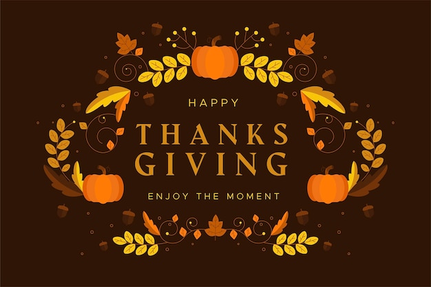 Premium Vector Thanksgiving Background In Flat Design