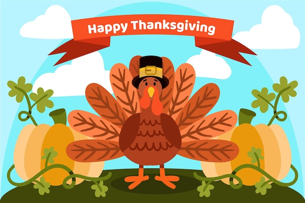 Free Vector | Thanksgiving background hand drawn design