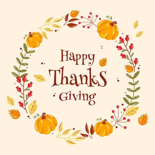 Thanksgiving background in hand drawn Vector | Free Download