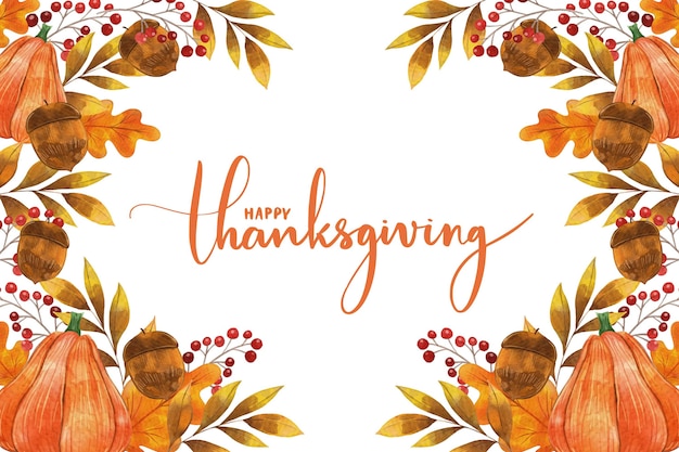 Premium Vector Thanksgiving Background With Leaves