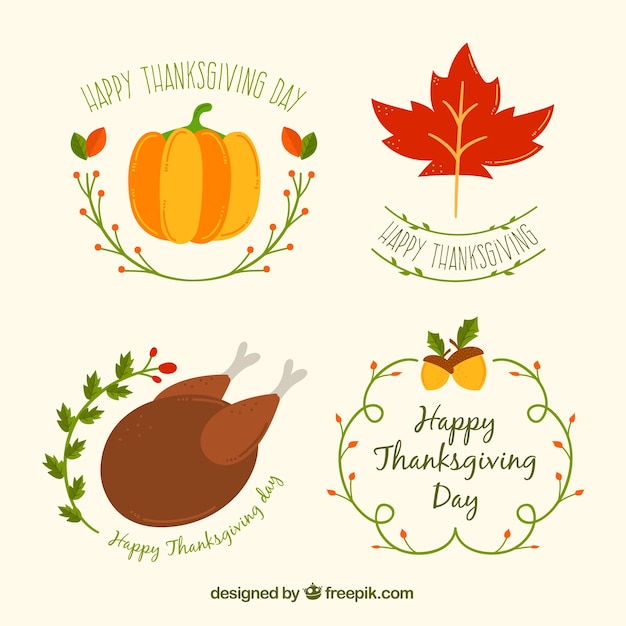 Thanksgiving Badge Collection Vector 