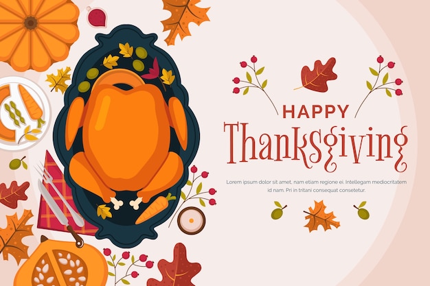 Thanksgiving concept in flat design | Free Vector