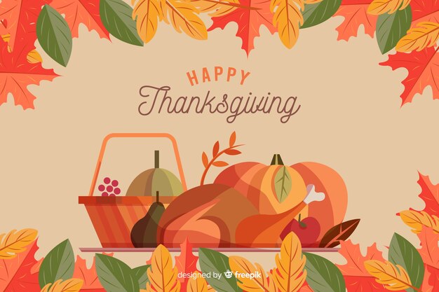 Free Vector | Thanksgiving concept with flat design background