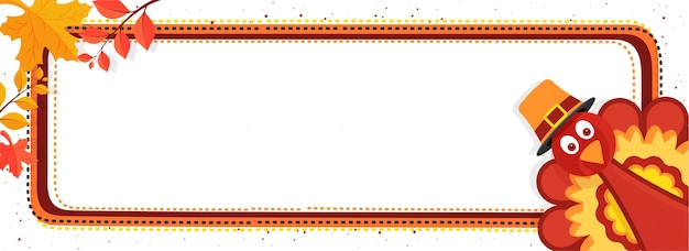 Premium Vector Thanksgiving Day Banner With Turkey Bird