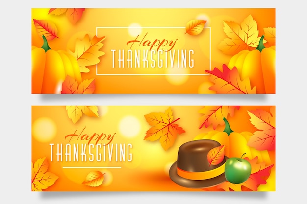 Free Vector | Thanksgiving day banner