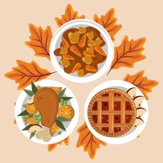Thanksgiving day food | Premium Vector