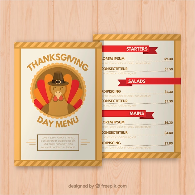 Thanksgiving Day Menu Template