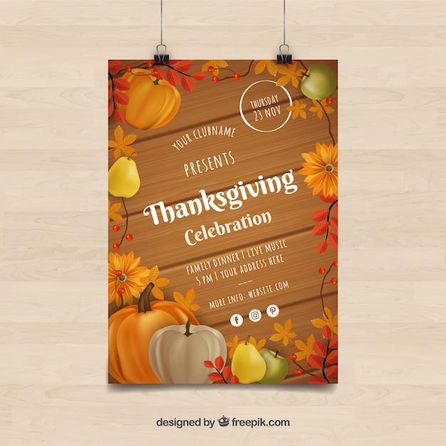 Thanksgiving day posters in vintage
style
