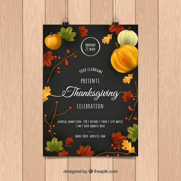 Free Vector | Thanksgiving day posters in vintage style