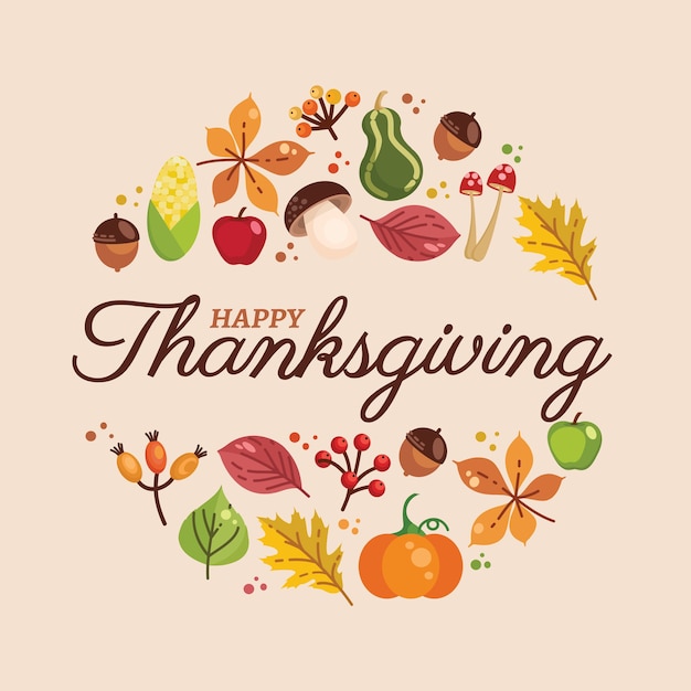 Free Vector Thanksgiving day.