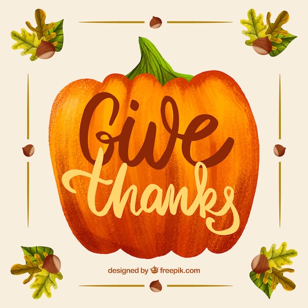 Thanksgiving design with pumpkin