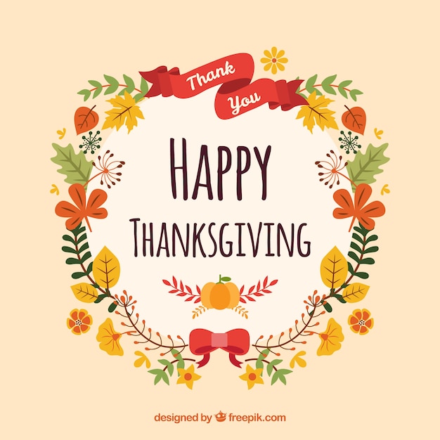 Thanksgiving floral wreath background