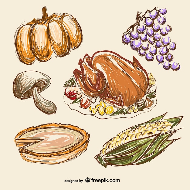 Thanksgiving food drawings | Stock Images Page | Everypixel