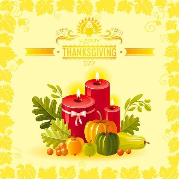 Download Thanksgiving greeting card with candles decoration ...