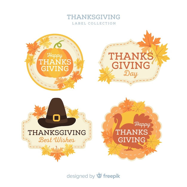 Premium Vector | Thanksgiving Label Collection