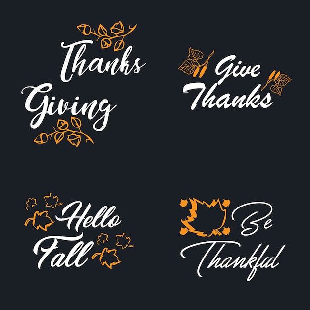 Thanksgiving logo collection | Premium Vector