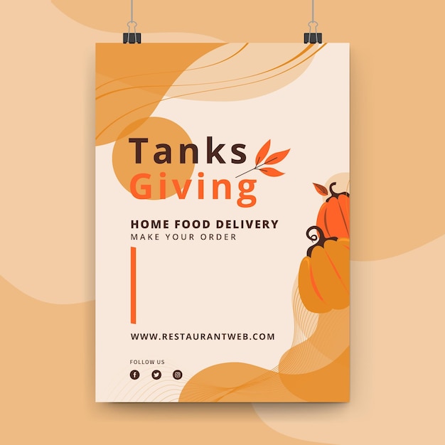 Free Vector Thanksgiving poster template