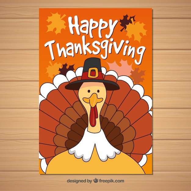 Thanksgiving poster with funny turkey