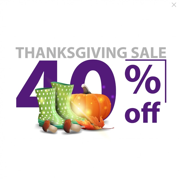 Download Free Thanksgiving Sale Up To 40 Off White Stylish Discount Banner Use our free logo maker to create a logo and build your brand. Put your logo on business cards, promotional products, or your website for brand visibility.