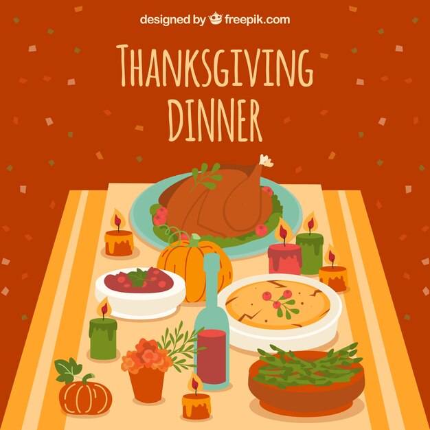 Free Vector | Thanksgiving table