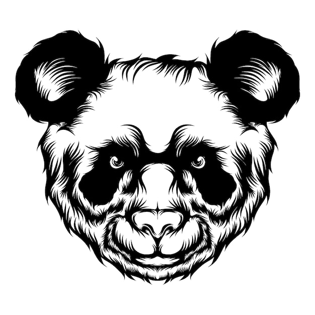 入れ墨のアイデアのためのかわいいパンダのアニメーション プレミアムベクター