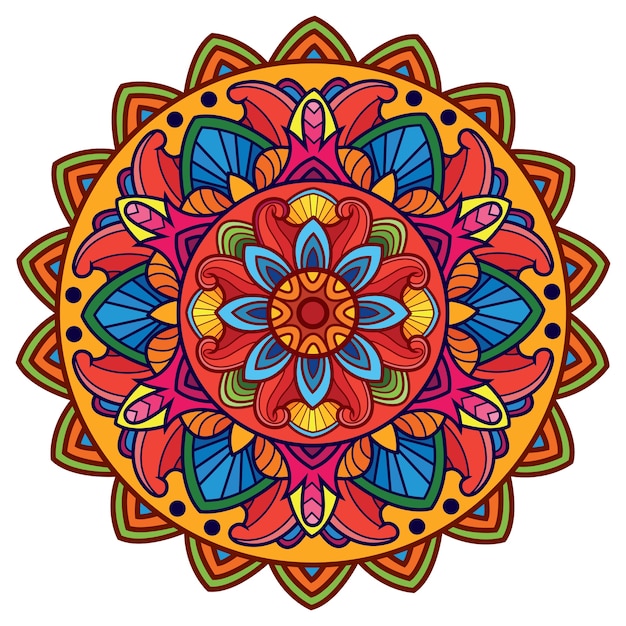 The beautiful and colorful Mandala Art Vector Premium