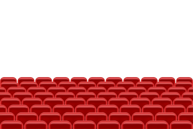 白い背景で隔離の観客のイラストの座席と劇場ホール プレミアムベクター