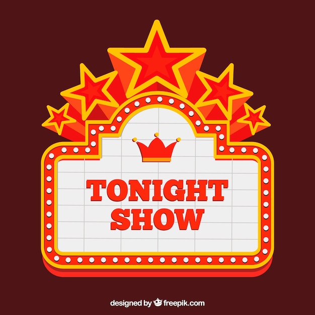 Download Theater sign with decorative stars | Free Vector